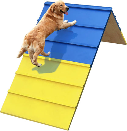 Dog Agility A Frame for Large Dogs, 84” x 24” Dog Agility Course Backyard Set, Dog Agility Equipment Outdoor for Jumping Climbing