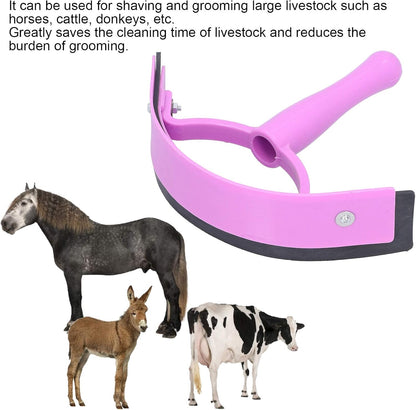 Horse Sweat Scraper, Ergonomic Grooming Tool with Soft Grip, Plastic and Rubber Construction for Equine Care