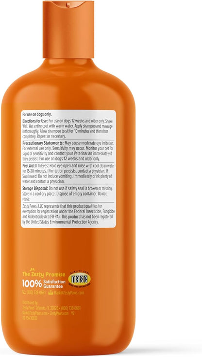 Zesty Paws Flea and Tick Shampoo for Dogs - Veterinarian Formulated Flea Shampoo for Dogs to Kill Fleas, Ticks & Their Eggs - Soothes Itchy & Irritated Dog Skin - Cedarwood, Rosemary & Peppermint Oil
