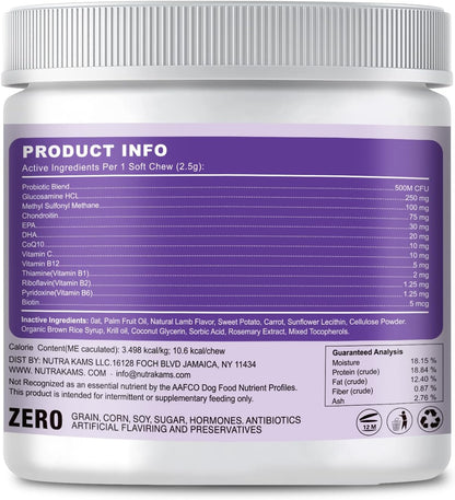 Multivitamin Chews for Dogs, Supports Growth, Hip & Joint, Skin and Gut Health, Immunity, Urinary and Kidney, antioxidants, Heart, Brain, Liver, Eyes, Natural Ingredients, 120 Chews