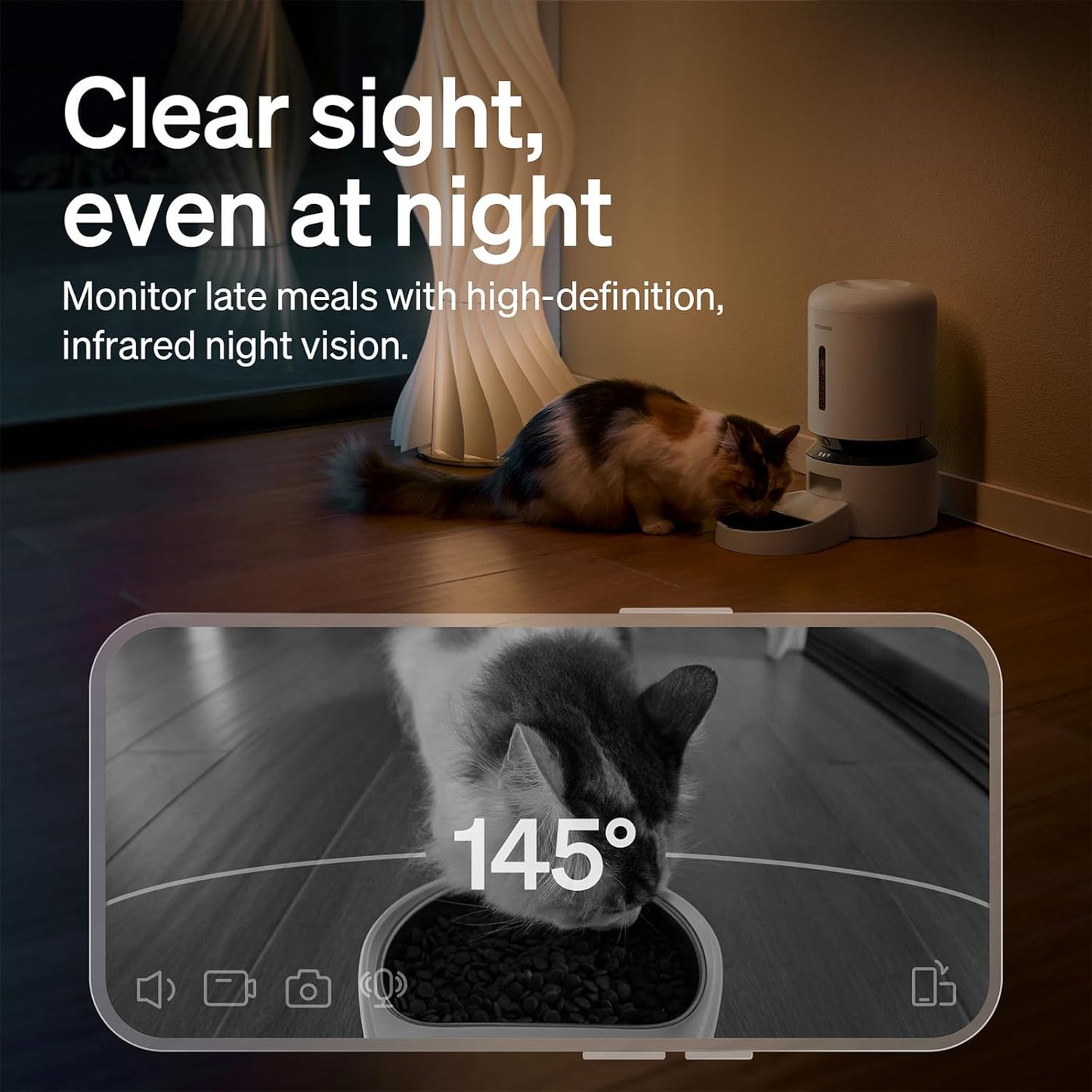 PETLIBRO Automatic Cat Feeder with Camera, 1080P HD Video with Night Vision, 5G WiFi Pet Feeder with 2-Way Audio, Low Food & Blockage Sensor, Motion & Sound Alerts for Cat & Dog Single Tray