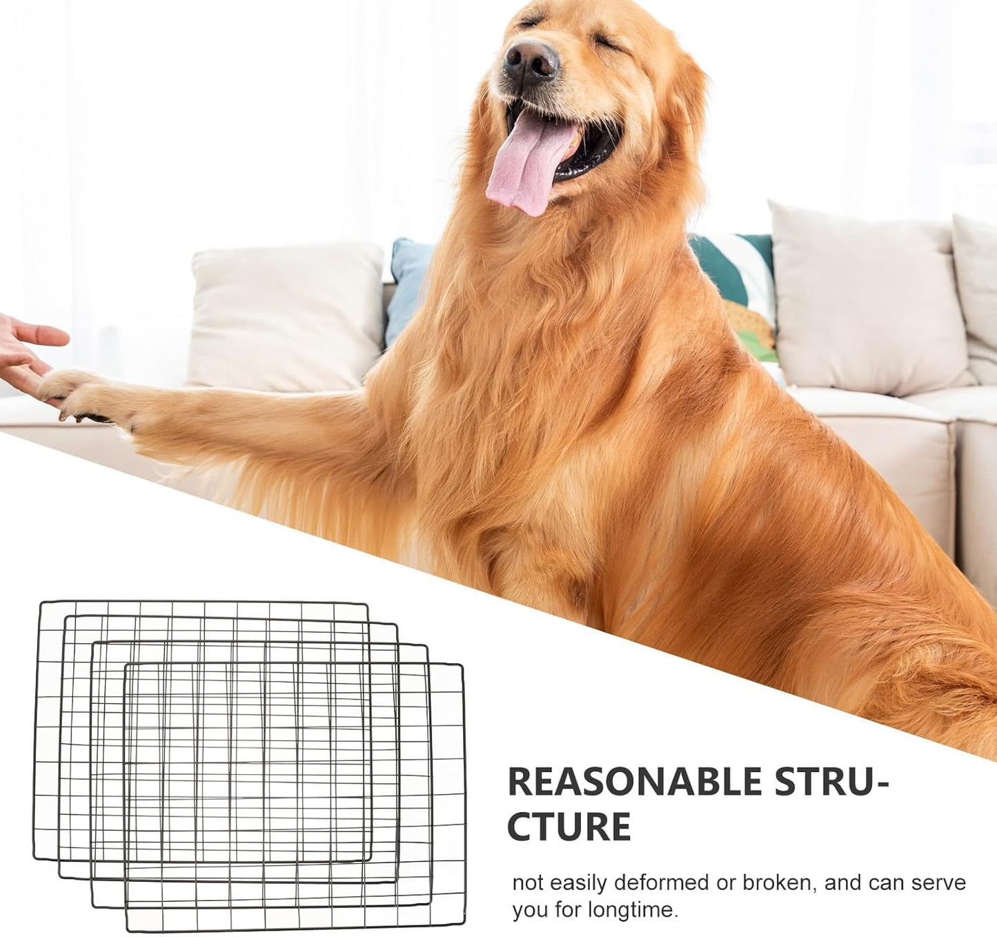 4Pcs DIY Dog Cage Divider Panels Detachable Metal Wire Mesh Fence Sheets 35X45Cm Pet Crate Barrier for Indoor Outdoor Puppy Playpen and Small Animal Isolation