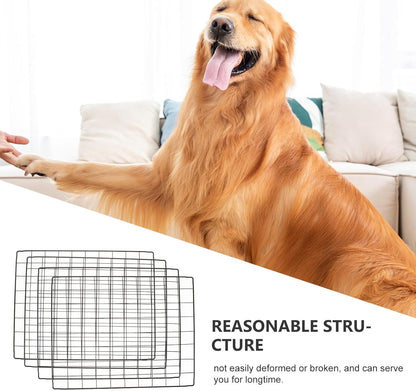 4Pcs DIY Dog Cage Divider Panels Detachable Metal Wire Mesh Fence Sheets 35X45Cm Pet Crate Barrier for Indoor Outdoor Puppy Playpen and Small Animal Isolation