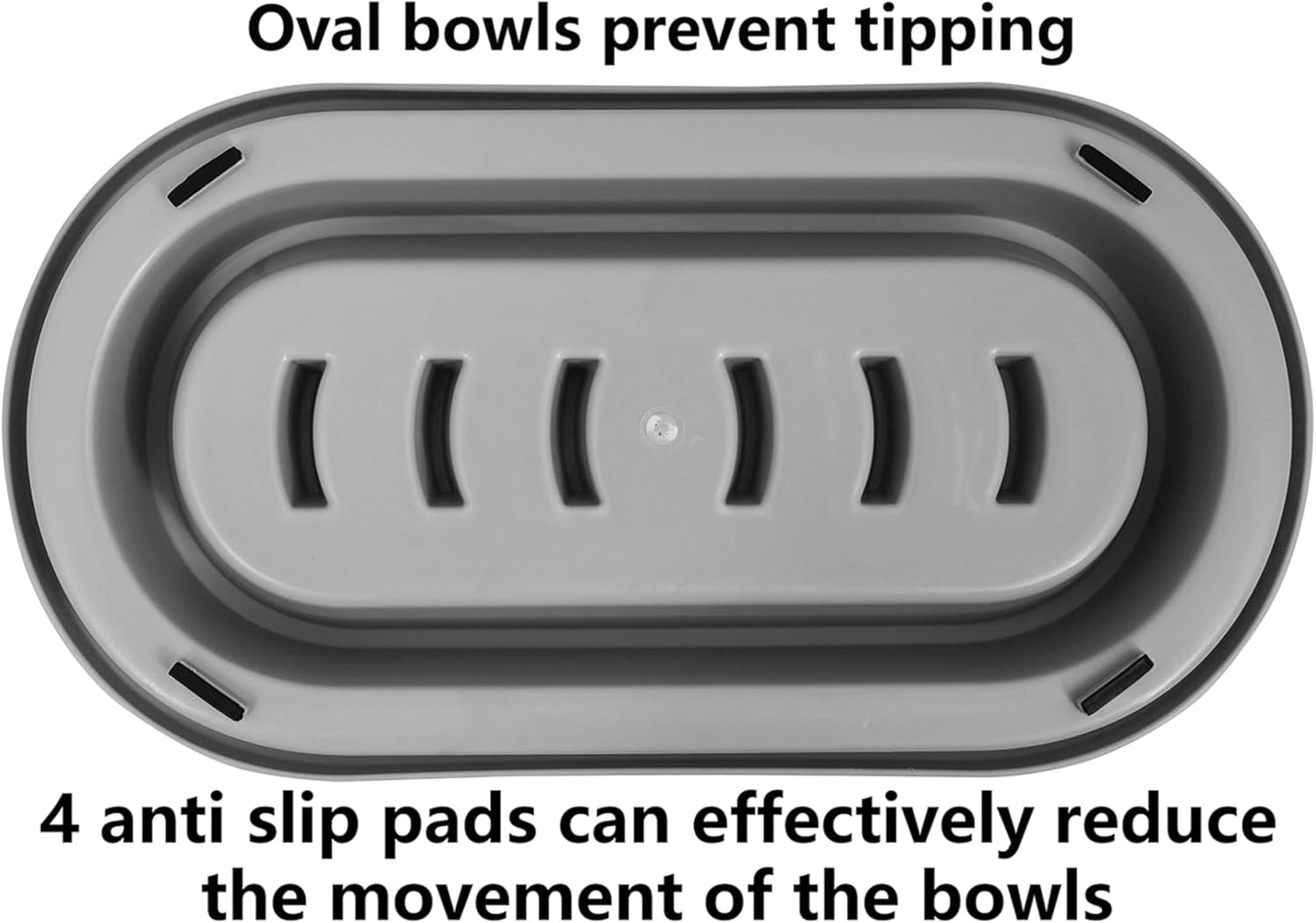 Slow Feeder Ant Away Dog Cat Bowls, Anti-Slip No Spill Dog Cat Pet Slow Feeder Food Water Bowls Dish for Cats Small to Medium Size Dogs by With You6688 (Grey)