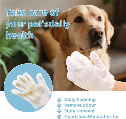 Dog Glove Wipes, Pet Wipes for Dogs, Dog Cleaning Wipes, Dog Paw Wipes, Dog Face Wipes, Paw Wipes for Dogs, Dog Stuff, Dog Accessories – Dog Glove Wipes for Dogs: Gentle Grooming Wipes