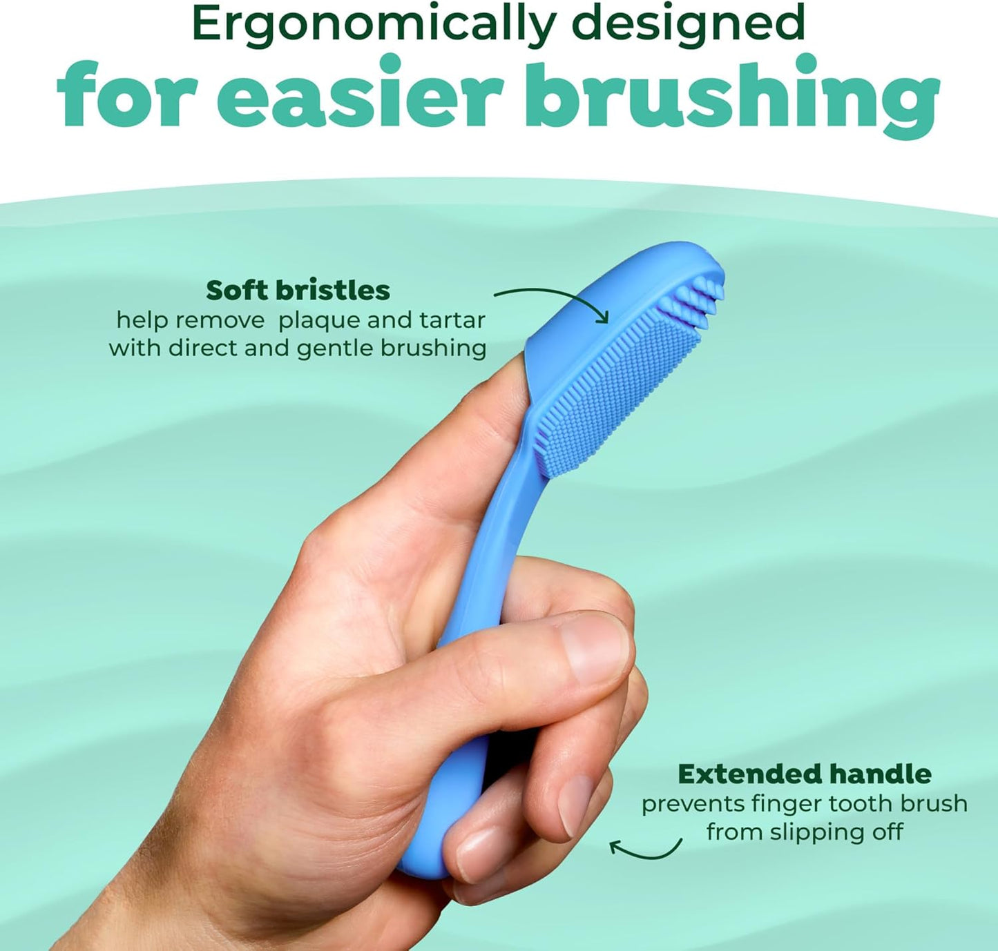 TropiClean Fresh Breath Oral Care Kit - Soft Bristle Finger Toothbrush - Dog Tooth Brushing Kit - Peanut Butter and Honey Flavor Dog Toothpaste