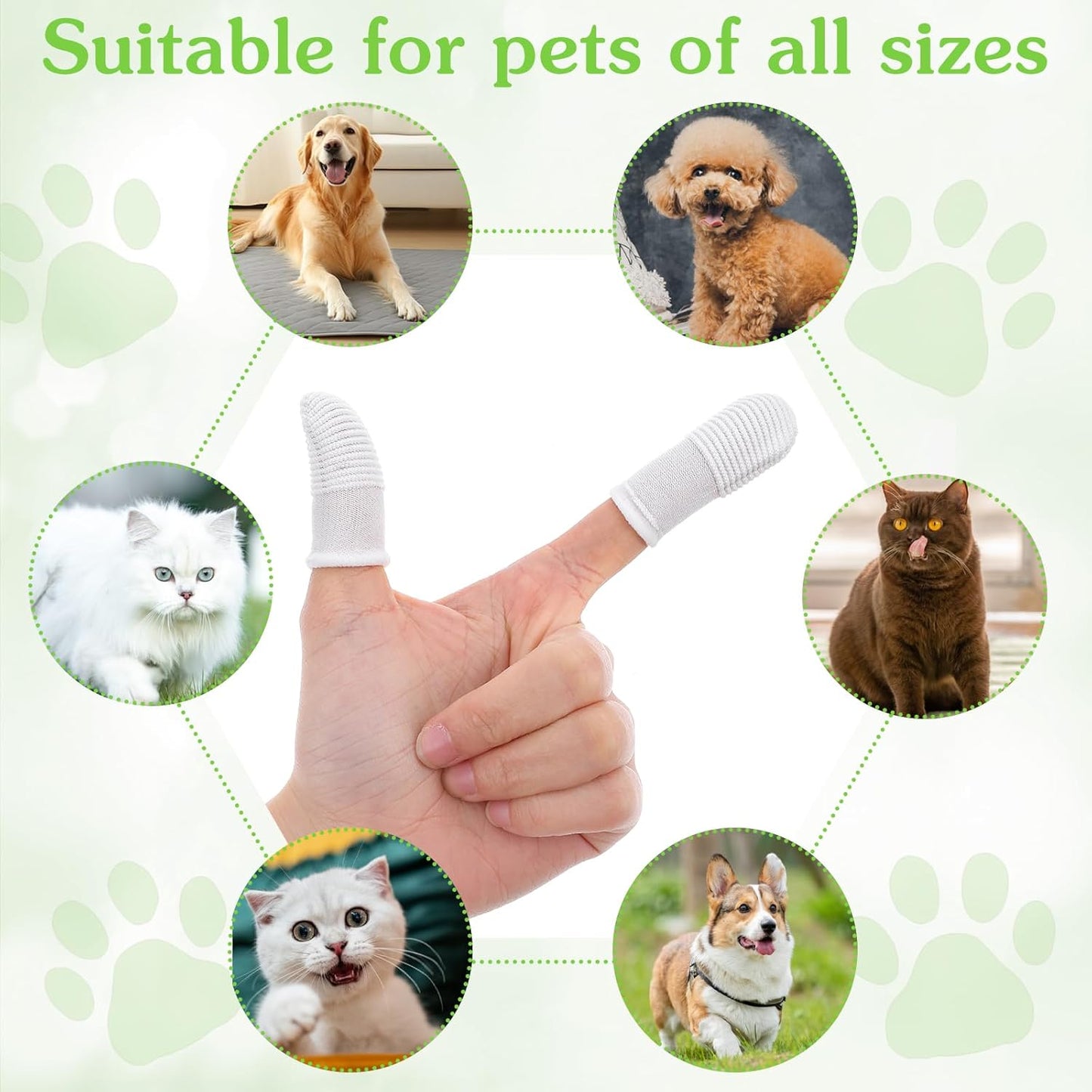 30Pcs Cat & Dog Toothbrush Finger, Soft Fabric Finger Toothbrush for Dogs Cats, Washable & Reusable Teeth Cleaning Wipes Toothbrushes Fingers Dental Wipes Gum Care Remove Stain