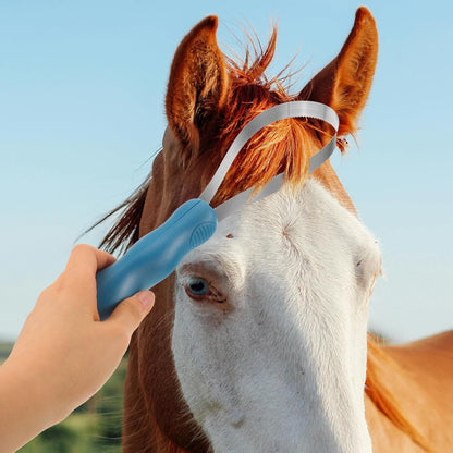 Horse Grooming Brush Stainless Steel Shedding Scraper for Equines and Cattle Portable Deshedding Tool and Itch Relief in Stables