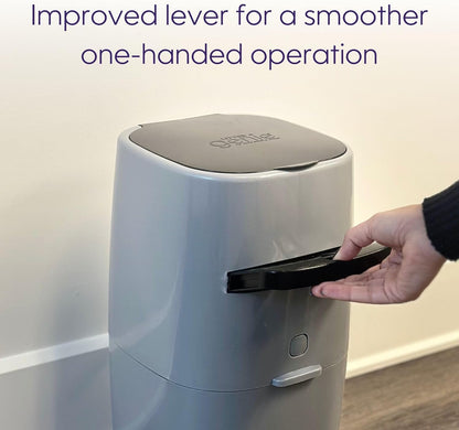 Litter Genie Standard Pail (Silver) | Cat Litter Box Waste Disposal System for Odor Control | Includes 1 Square Refill Bag