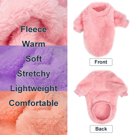 Dog Sweater, 3 Pack Dog Sweaters for Small Dogs, Dog Clothes for Small Dogs Girl Boy, Ultra Soft and Warm Puppy Sweater Dog Coat for Winter Christmas (S, Pink+Purple+Peach)
