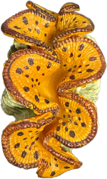 Resin Aquarium Ornament Decor for Fresh or Saltwater Aquariums - Clam (4.75" x 2.5" x 3.25") (Tiger Print)