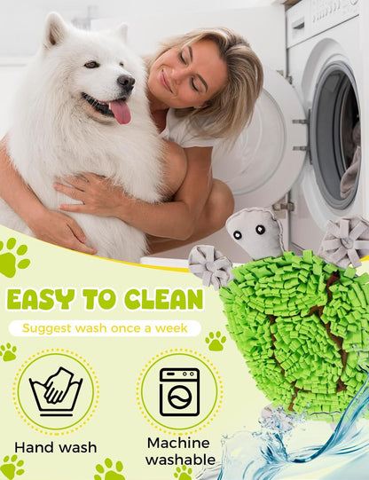 Snuffle Mat for Dogs, Turtle Design 28.8''×22.8 ''Inch Large Snuffle Mat for Dogs, Slow Feeder Dog Food Mat, Mental Stimulation Enrichment Puzzle Feeder Dog Toy for Anxiety Relief (Green)