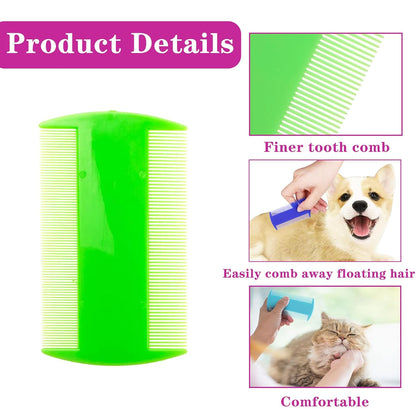50 PCS Flea Lice Combs Grooming Fine Tooth Hair Combs for Dogs Cats, 5 Colors