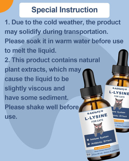 Cat L-Lysine Drops, Paste & Powder, Lysine for Cats - Support Immune System, Respiratory, Eye Health, Ease Sneezing, Runny Nose, Watery Eyes