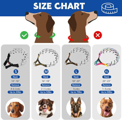 Supet Dog Prong Collar, Adjustable Dog Training Pinch Collar with Quick Release Buckle for Small Medium Large Dogs(Packed with One Extra Links)