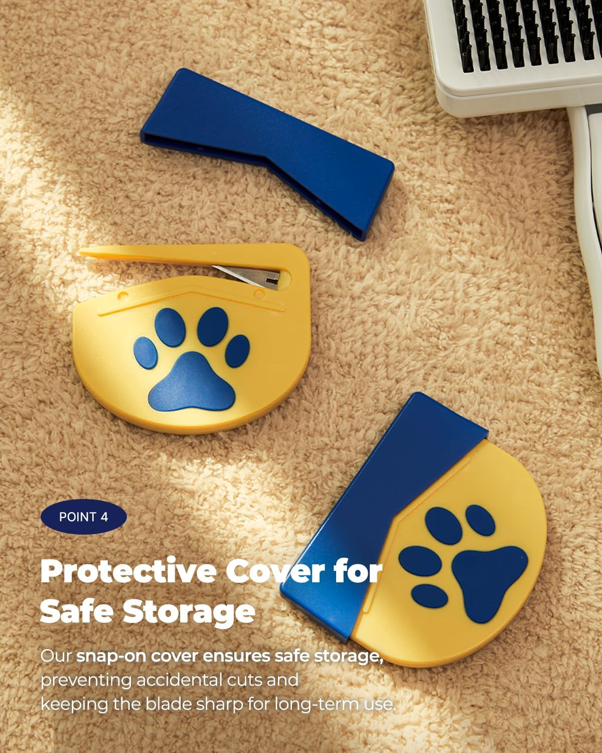 PETHROOM Easy Tangle Cutter for Dogs & Cats | Professional Dematting Tool with Steel Blade | Cat Matted Fur Remover | Safe & Gentle Pet Grooming Comb for Long & Medium Coats