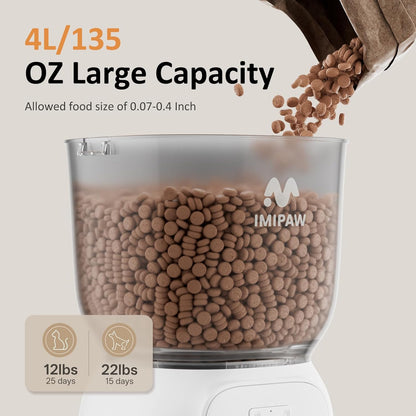Automatic Cat Feeder WiFi: 5G Smart Auto Pet Feeder with App Remote Control- Timed Feeding Cat Food Dispenser with Airtight Lock-Fresh- Easy to Clean& Dual Power Supply 1-10 Meals per Day
