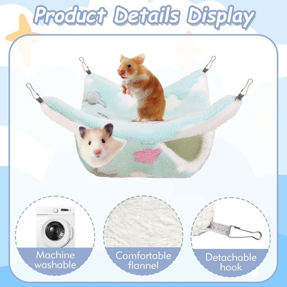 2 Pcs of Rat Hammocks Small Animal Hammock Rat Bed Guinea Pig Hammock Rats Cage Accessories for Small Animals Chinchilla Parrot Sugar Glider Ferret Squirrel