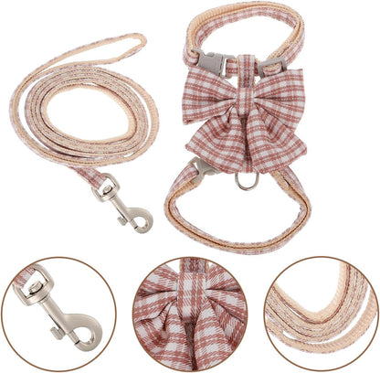 ERINGOGO Adjustable Cat Harness and Leash Set, Anti-Escape Pet Traction Strap with H-Style Vest, Small Size 1.0M Pink for 3-7 Lb Cats Outdoor Walking