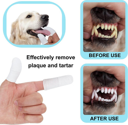 30 PCS Dog & Cat Toothbrush - Washable, Comfortable & Durable 2 Finger Toothbrush Set