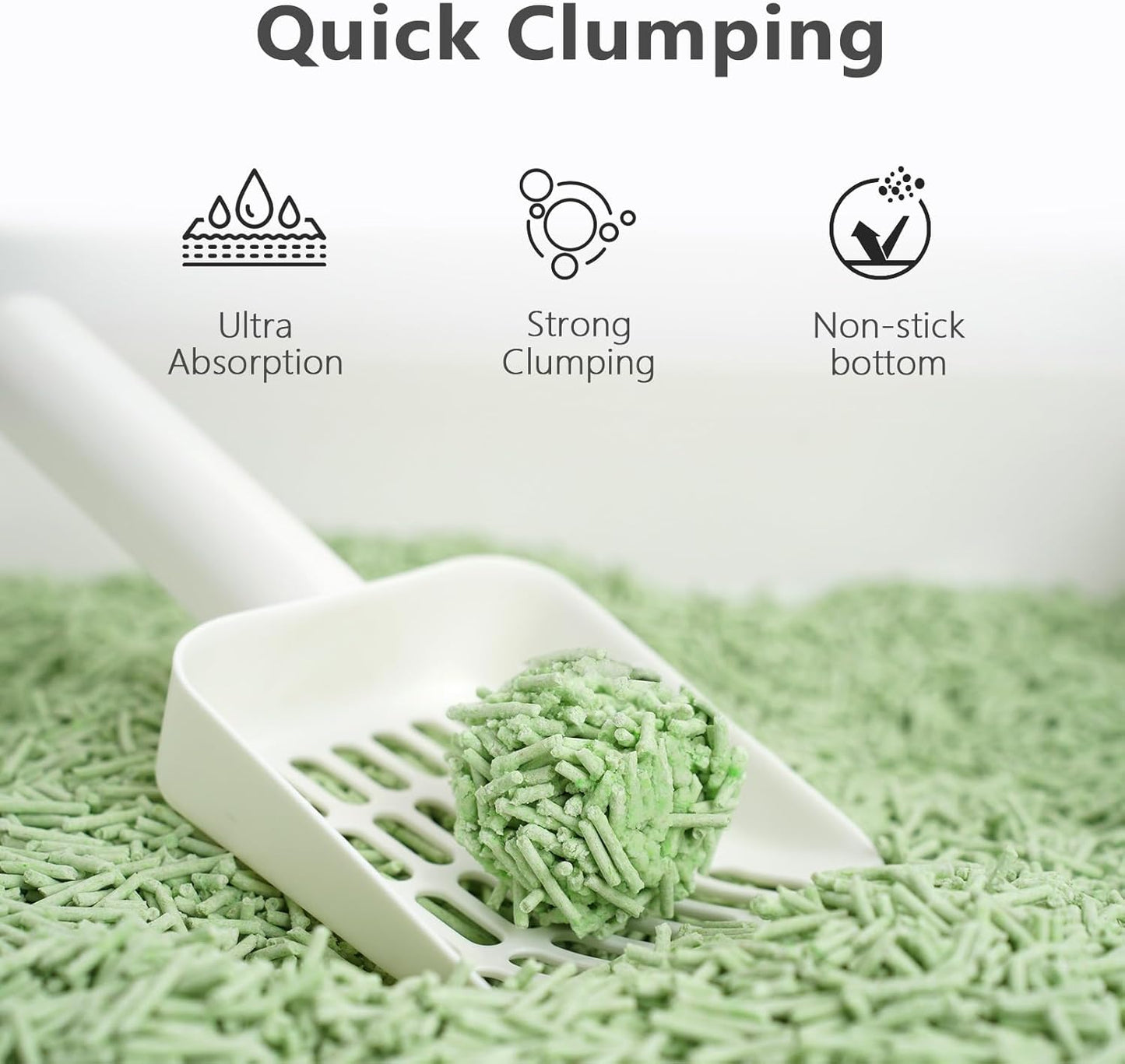 Tofu Cat Litter - Strong Clumping, Ultra Absorbent, Odor Control, Flushable, Low Tracking, Low Dust Tofu Litter Pellets 2 Packs/12LB (Green Tea)