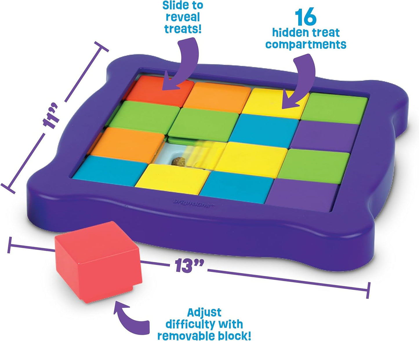 Brightkins Pup Pixel Treat Puzzle, Outdoor Puzzle Board, Enrichment Interactive Dog Toys, Dog Birthday, Slow Feeder Bowls, Puppy Teething and Chewing, Stimulating Automatic Feeder