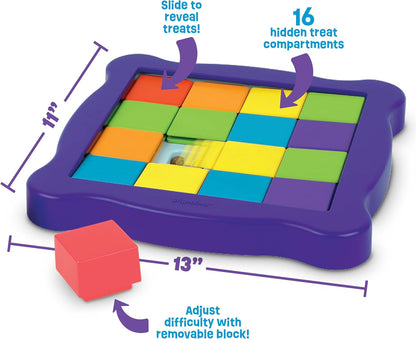 Brightkins Pup Pixel Treat Puzzle, Outdoor Puzzle Board, Enrichment Interactive Dog Toys, Dog Birthday, Slow Feeder Bowls, Puppy Teething and Chewing, Stimulating Automatic Feeder