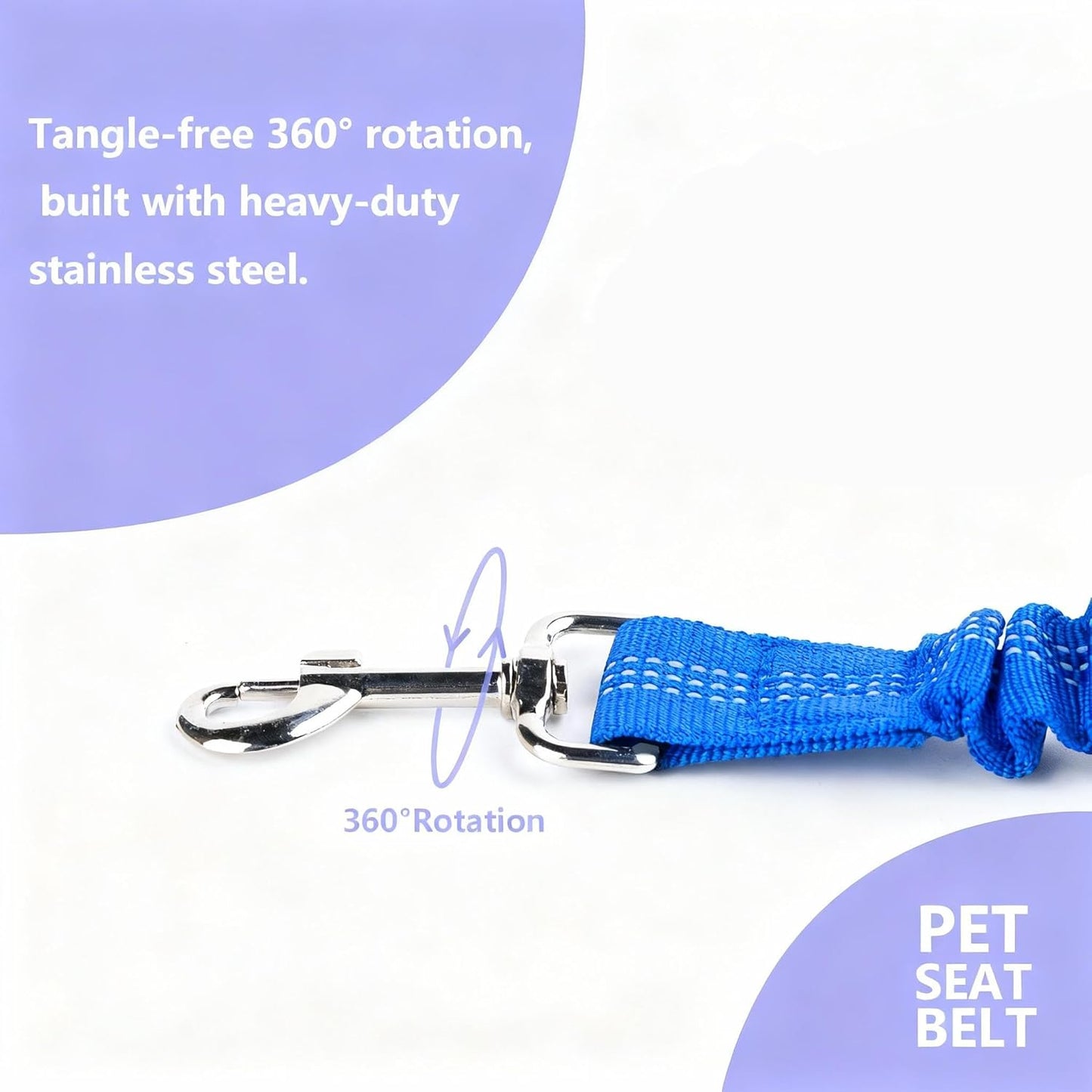 Dog Seat Belt 2Pcs, Retractable Pet Car Harness, Adjustable Dog SeatBelts for Vehicle, Nylon Pet Safety with Elastic Bungee