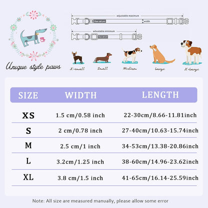 Unique Style Paws Summer Dog Collar, Cute Girl Dog Collar with Flower Pattern, Comfy&Breathable Puppy Collar for Dog,Cats Gifts