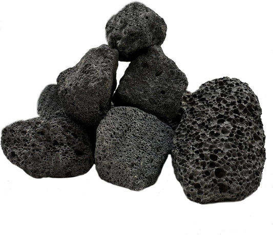 Tfwadmx 10 Pack Aquarium Black Lava Rock Fish Tank Volcanic Pumice Stones for Betta Fish Shrimp (1.96''-3.14'')