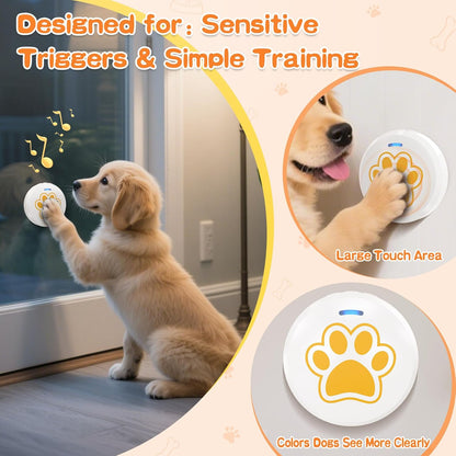 ChunHee Dog Training Bells for Door - Dog Door Bell for with 28 Custom Sounds | Dog Bell for Door Potty Training | Chew-Proof & Adjustable Volume (0-115dB) | Teach Puppies to Signal to Go Outside
