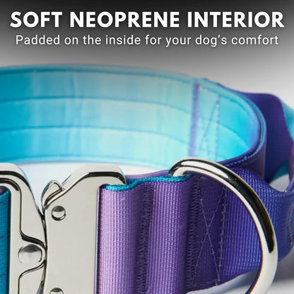 Spark Paws Tactical Dog Collar - Heavy Duty, Premium Quality, Thick and Durable for Large and Medium Dogs - 90s Retro - S - 1.5"