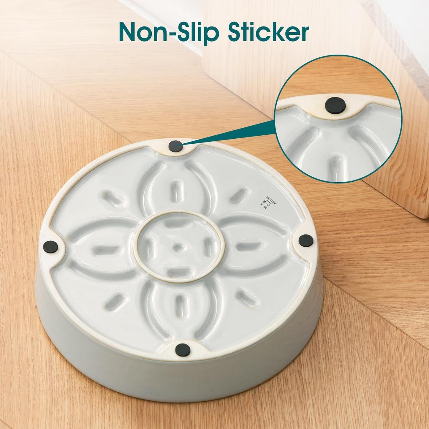 vancasso Ceramic Slow Feeder Dog Bowls, Puzzle Dog Food Bowls with Floral Maze, Anti -Slip Pet Food Dish for Large Breed, 3 Cups, Grayish Cyan