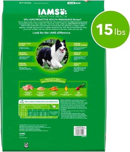 IAMS Proactive Health Minichunks Adult Dry Dog Food with Real Chicken, 15 lb. Bag