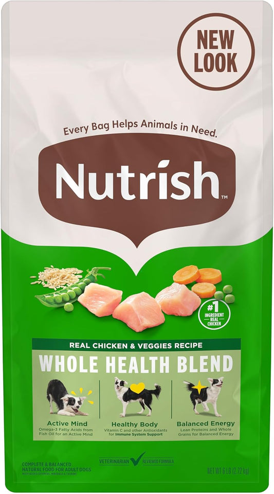 Nutrish Dry Dog Food, Real Chicken & Veggies Recipe Whole Health Blend, 6 lb. Bag (Rachael Ray)