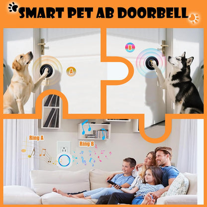 Smart Dog Door Bell Wireless Puppy DoorBell for Potty Training, Dog Bells to go Outside, IP55 Waterproof Bells for Dogs to Ring to go Potty (3 Receivers+6 Buttons)