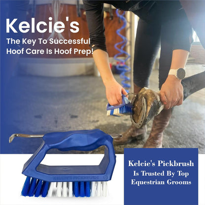 Kelcie’s Horse Care Essentials Bundle - Pumpkin Spice Horse Treats (5 lb) + Hoof Pick Brush Grooming Tool | Healthy Treats & Easy Hoof Cleaning