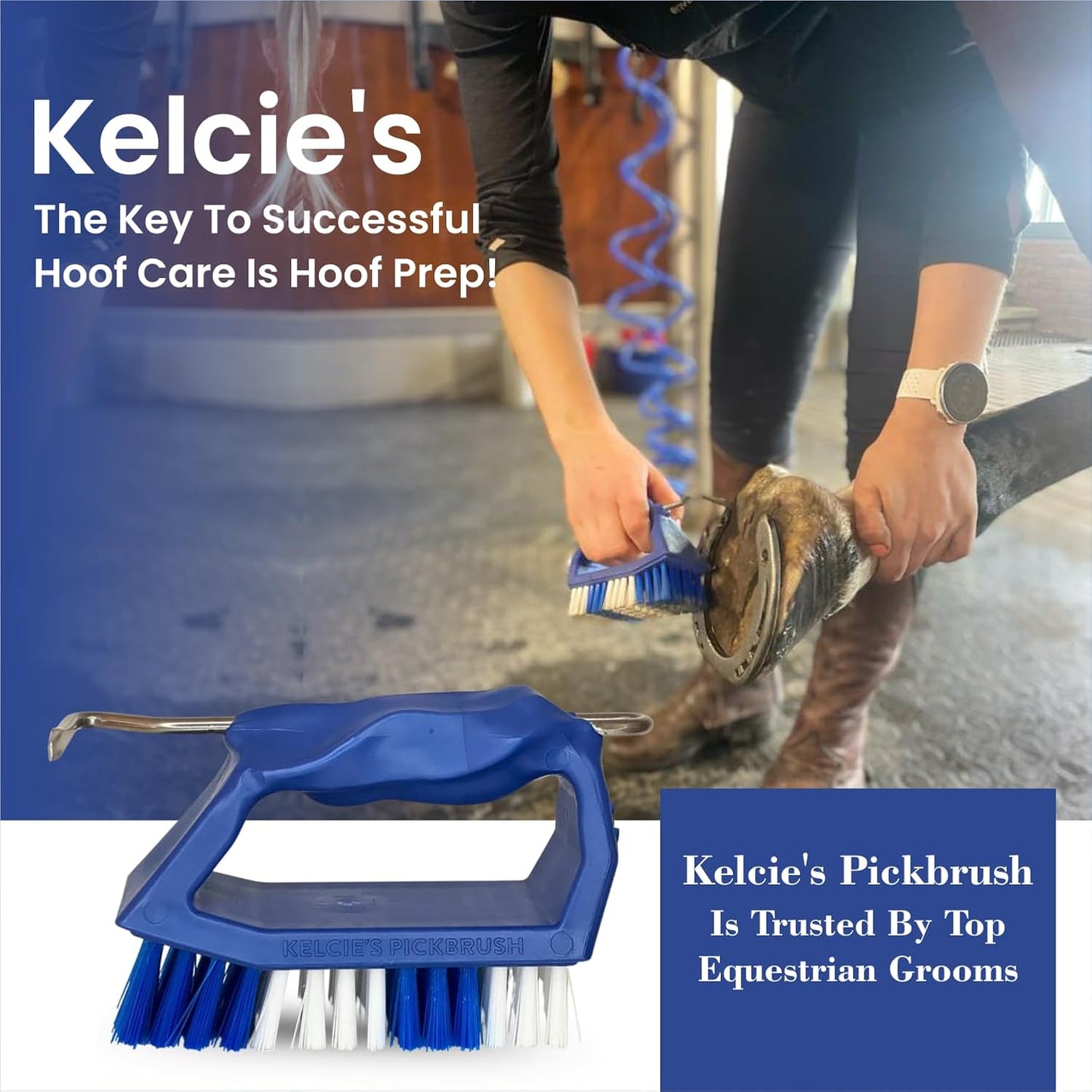Kelcie’s Horse Care Essentials Bundle - Pumpkin Spice Horse Treats (5 lb) + Hoof Pick Brush Grooming Tool | Healthy Treats & Easy Hoof Cleaning