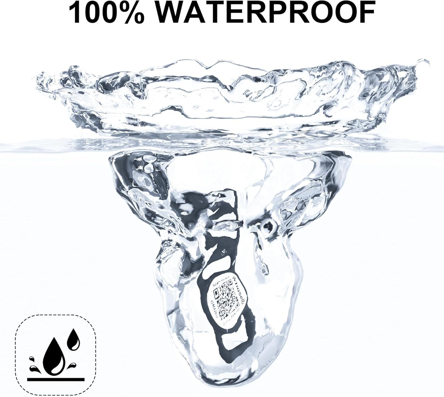 QR Code Dog Tag with NFC, Personalized Pet ID Tag, Silicone Dog ID Tag, Modifiable Pet Online Profile, Multiple Emergency Contact, Scan QR Code Send GPS Location Email (Small, Black&White)