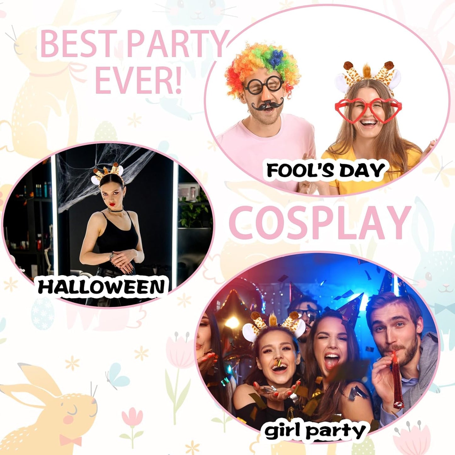 Dog Ears Headband Cartoon Hair Hoop Animal Headwear Costume Hair Bands Cosplay Party Accessories Headpiece