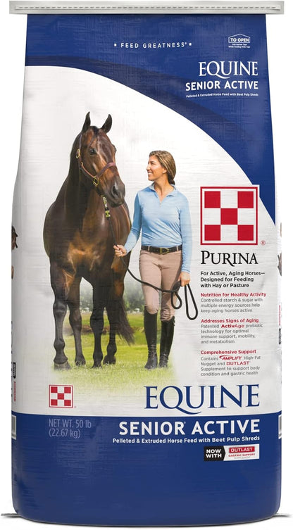 Purina | Equine Senior Active Horse Feed | 50 Pound (50 LB) Bag