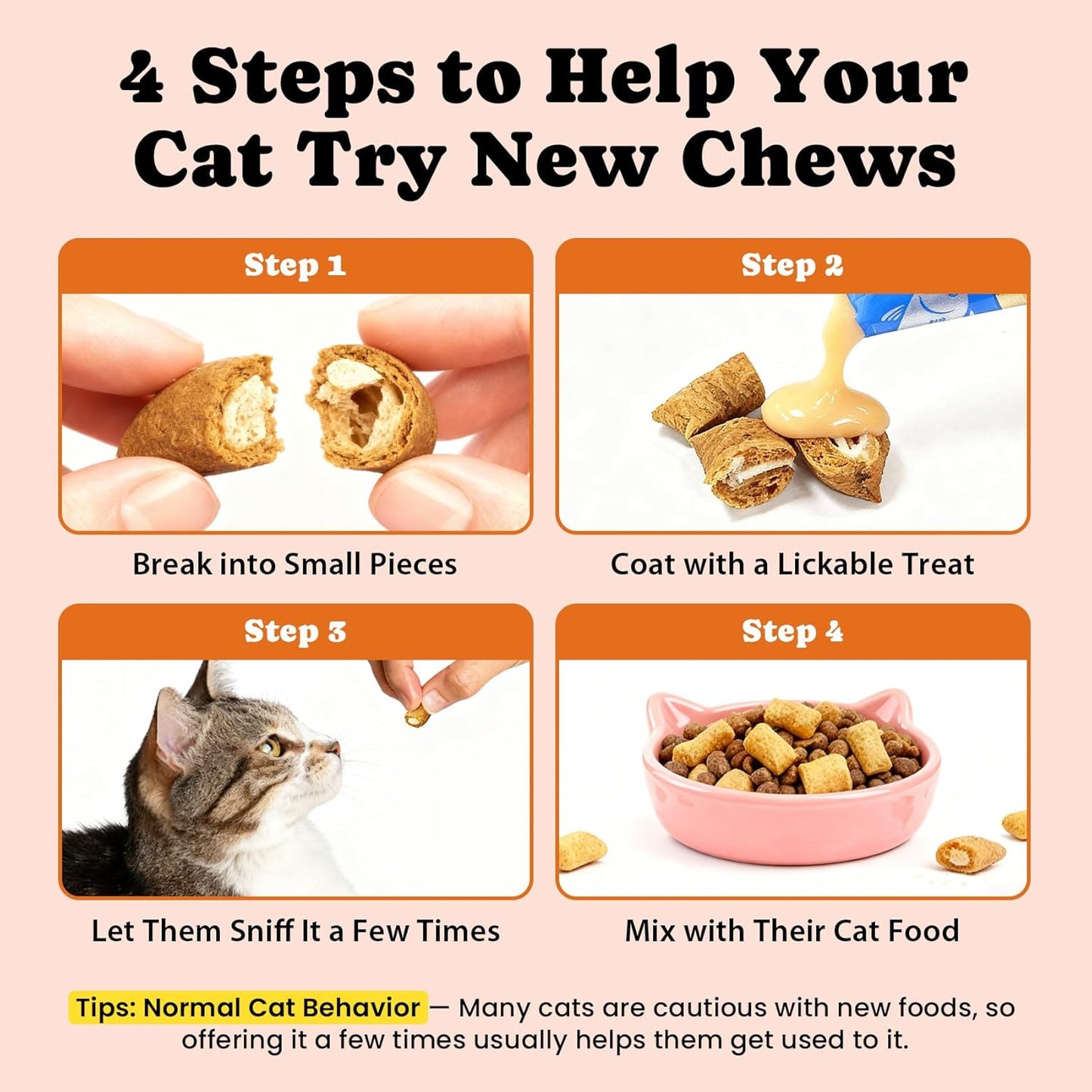 Cat Vitamin Treats with L-Lysine and Taurine for Daily Immune Health & Cat Joint Supplement with Glucosamine for Mobility & Flexibility Support -450 Chews