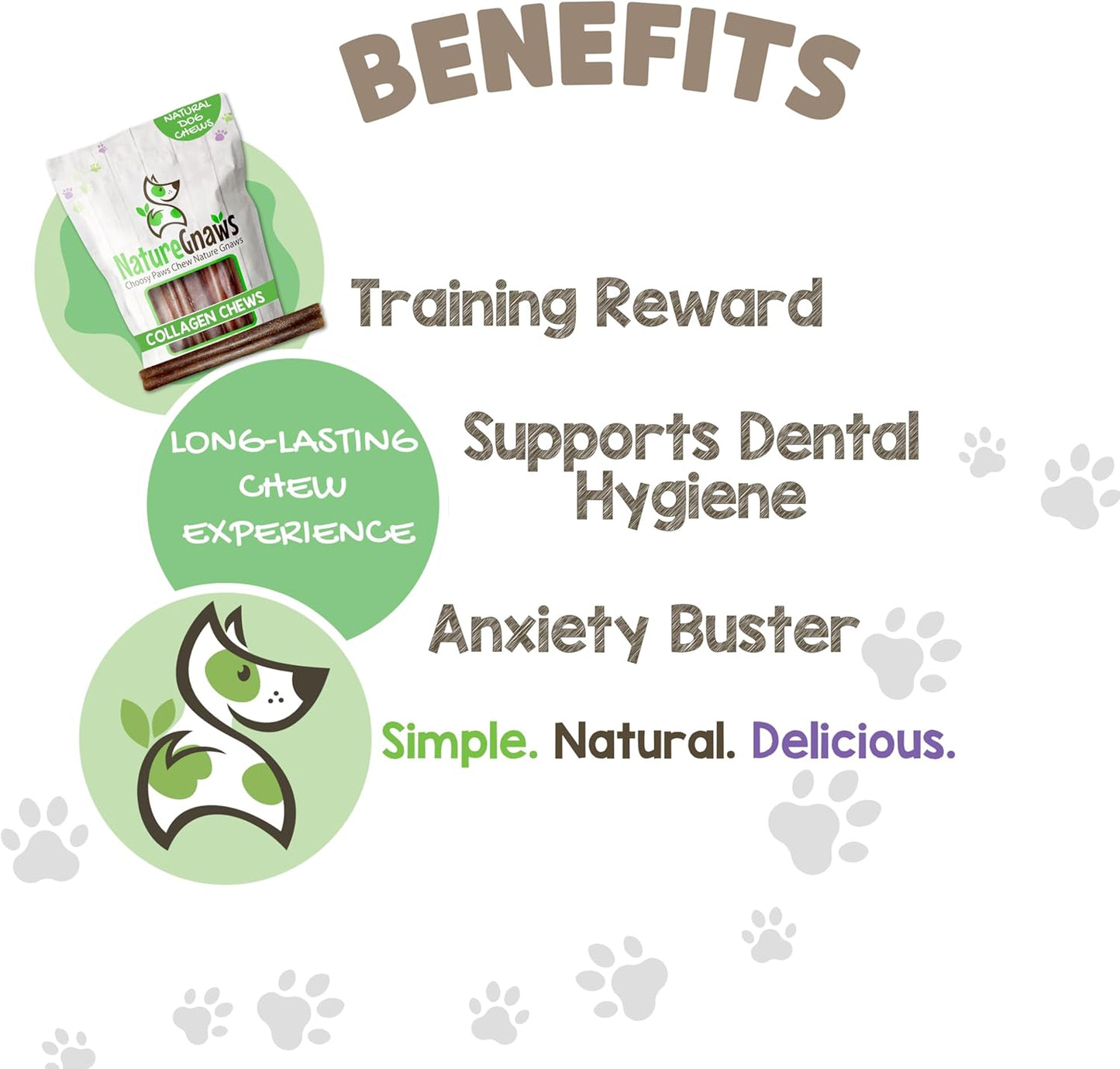 Nature Gnaws Collagen Sticks for Dogs 6" (12 Count) - Long Lasting for Small and Medium Dogs - Natural Beef Hide Dog Chew Bones