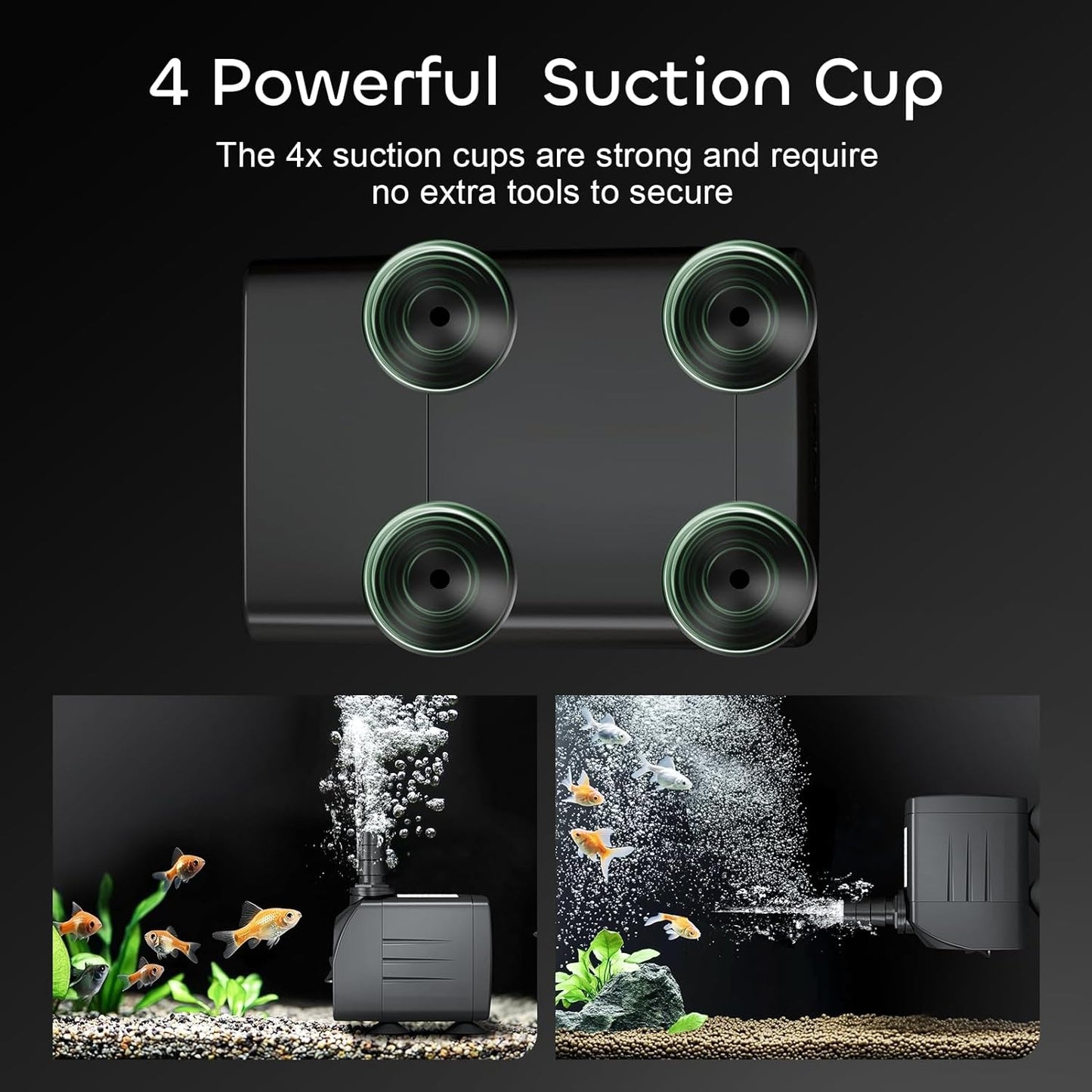 GROWNEER 550GPH Submersible Pump 30W Fountain Water Pump, 2000L/H, with 7.2ft High Lift, 3 Nozzles for Aquarium, Fish Tank, Pond, Hydroponics, Statuary