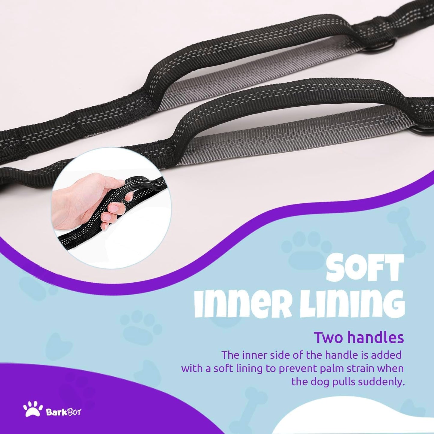 Dog Leash Hands Free with Pouch, Waist Belt Fanny Pack with Soft Pads, Dual Handles and Durable Bungee for Walking, Hiking, Running, Training (Gray)