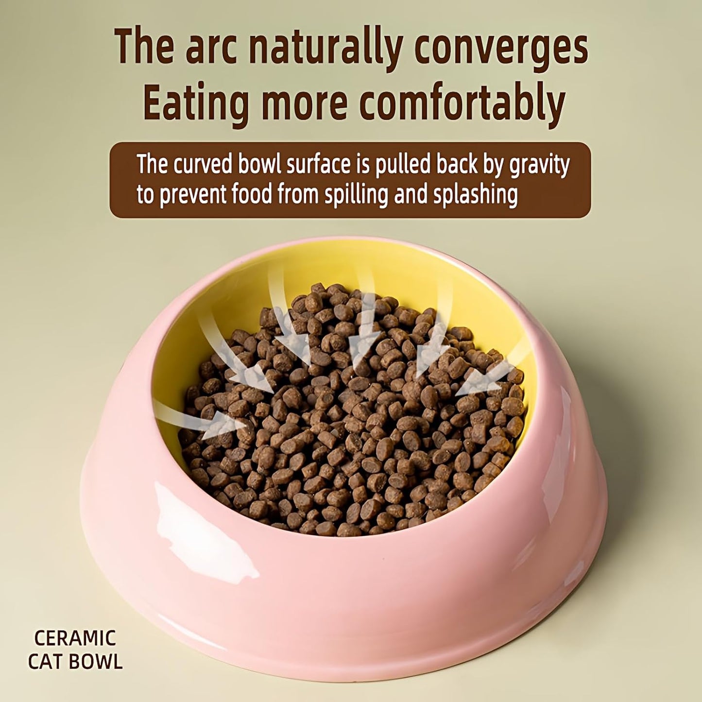 15° Inclined Cat Bowl Optimal Neck Support, Effortless Eating 6.89-Inch Wide and 2.05-Inch Tall Saucer with 7.04-Ounce Capacity Pet Bowl for Cats and Small Dogs（Pink Blue）