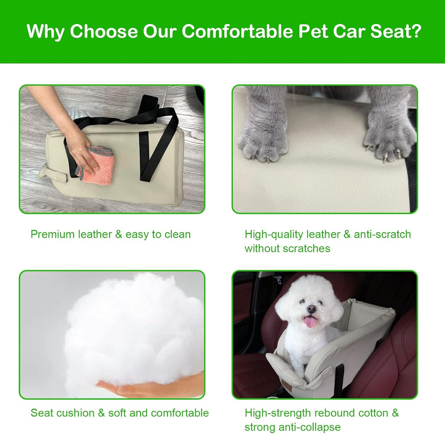Dog Car Seat Centre Console Dog Booster Dog Car Seat Small Dog Cat Booster Seat for Dogs Cats Pets Up to 13lbs