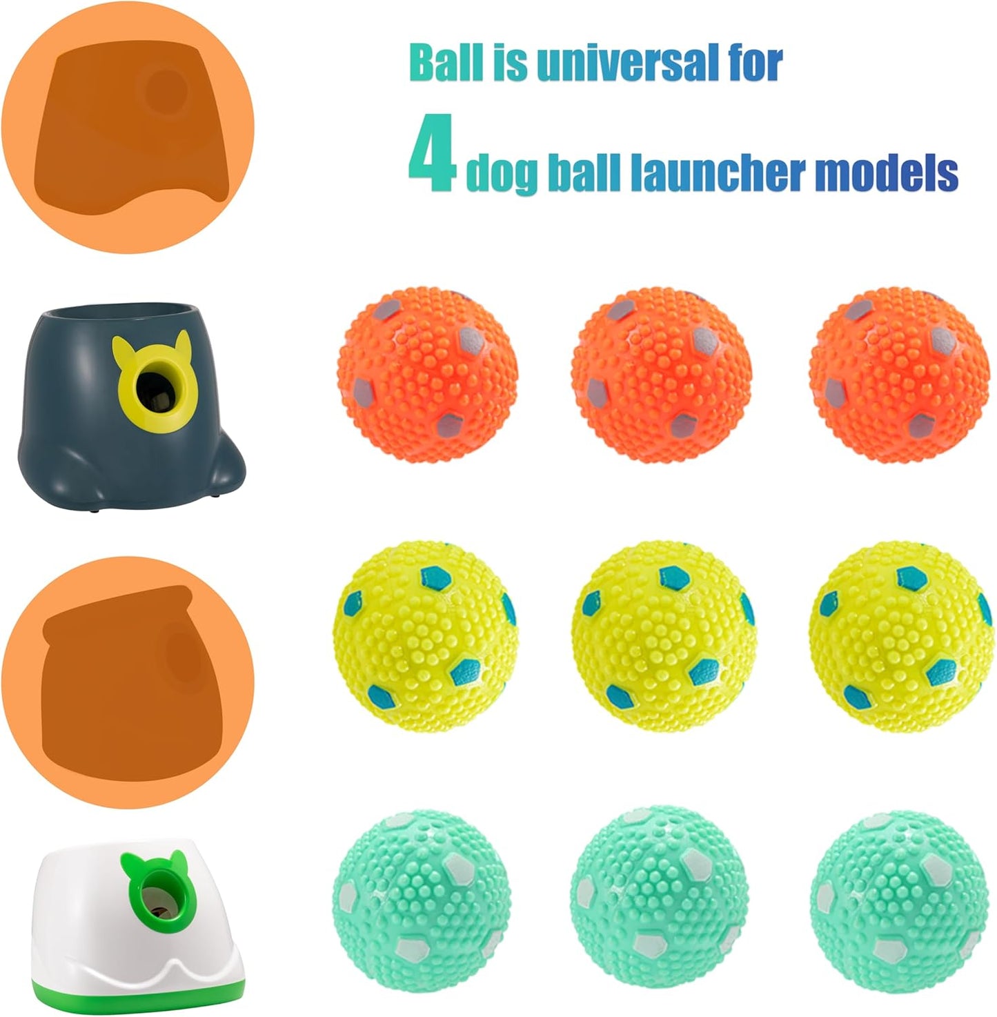 Dog Balls 12 Pcak, 9 Latex Balls and 3 Tennis Balls for Small Dogs and Puppies for Automatic Dog Ball Launcher(2 Inches)