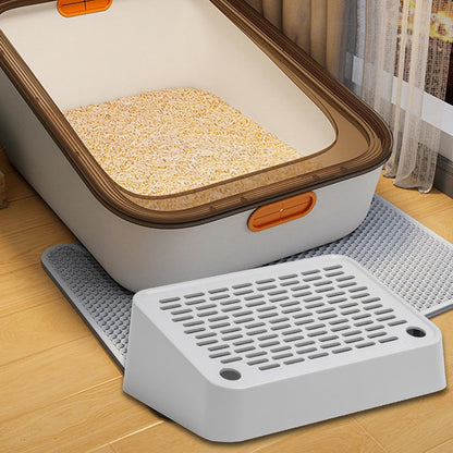 Footboard for Cats Litter Box Reusable Easy Cleaning Keep Room Tidy Compact Size for Home Indoor Litter Pan Pet Litter Box, Slope
