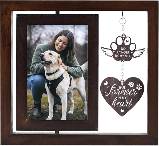 InnoBeta Dog Memorial Gifts for Loss of Dog, Pet Picture Frame, 4x6, No Longer By My Side, Tabletop